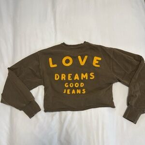 Wrangler Brown Crew Neck Sweater with Yellow Accents